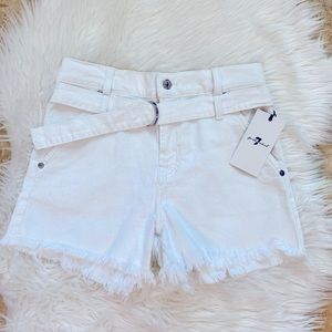 7 For All Mankind White Denim Shorts NWT!